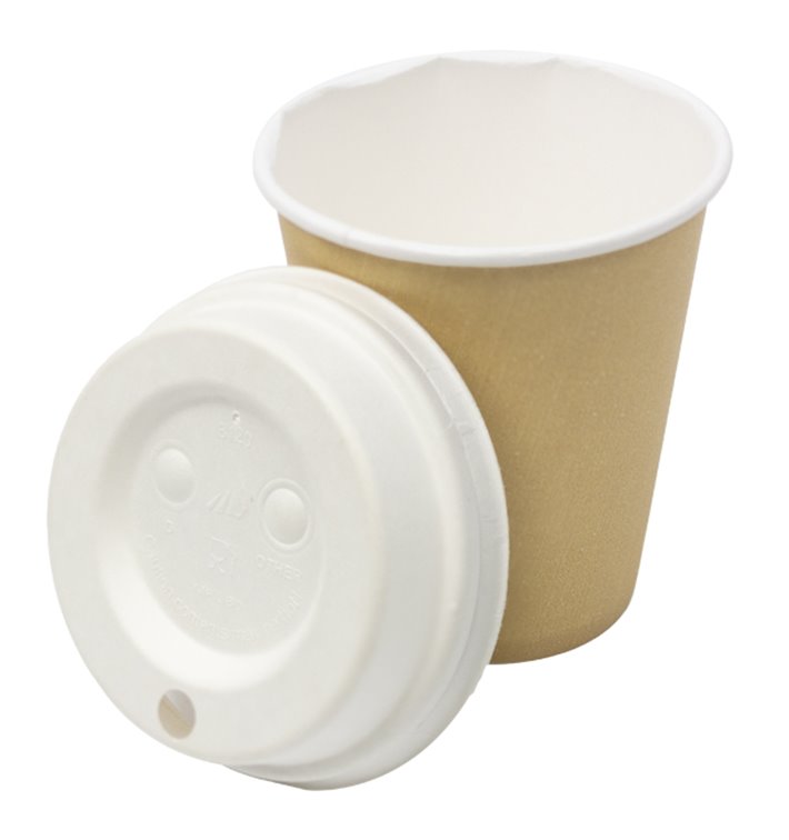 Tampa com Furo de Fibra Moldada Branco Ø8cm (60 Uds) Tampa com Furo de Fibra Moldada Branco Ø8cm (60 Uds)