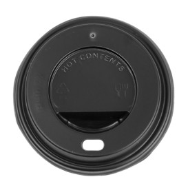 Tampa Perfurada para Copo 7Oz Preto Ø7,2cm (100 Uds)