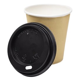 Tampa Preta Perfurada Copo 8, 9, 12 Oz Ø8,0cm (1000 Uds)