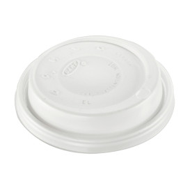 Tampa de Plastico PS "Cappuccino" Branco Ø8,6cm (1000 Uds)