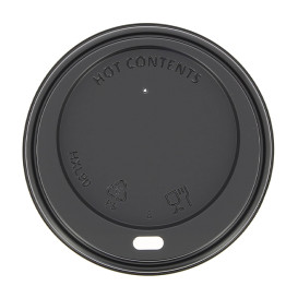 Tampa Perfurada Preta Copo 12, 16 y 22 Oz Ø9,0cm (100 Uds)