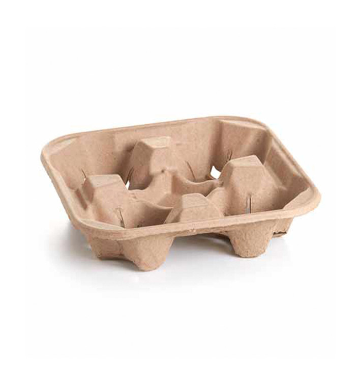 Bandeja 4 Porta-Copos de Cartão Take Away (75 Uds) Bandeja 4 Porta-Copos de Cartão Take Away (75 Uds)