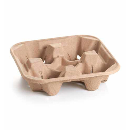 Bandeja 4 Porta-Copos de Cartão Take Away (75 Uds)