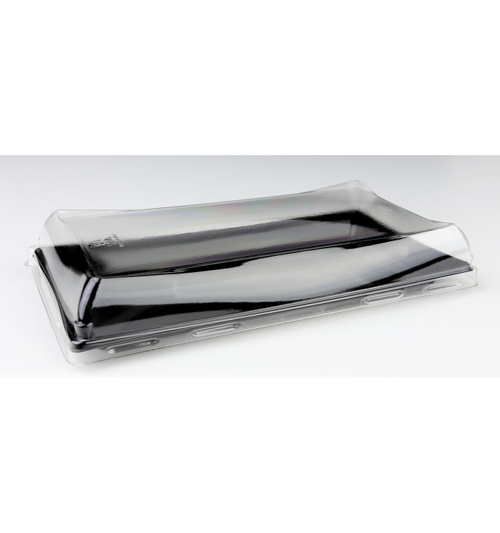 Bandeja Plastico Preto com Tampa 12x16cm (300 Uds) Bandeja Plastico Preto com Tampa 12x16cm (300 Uds)