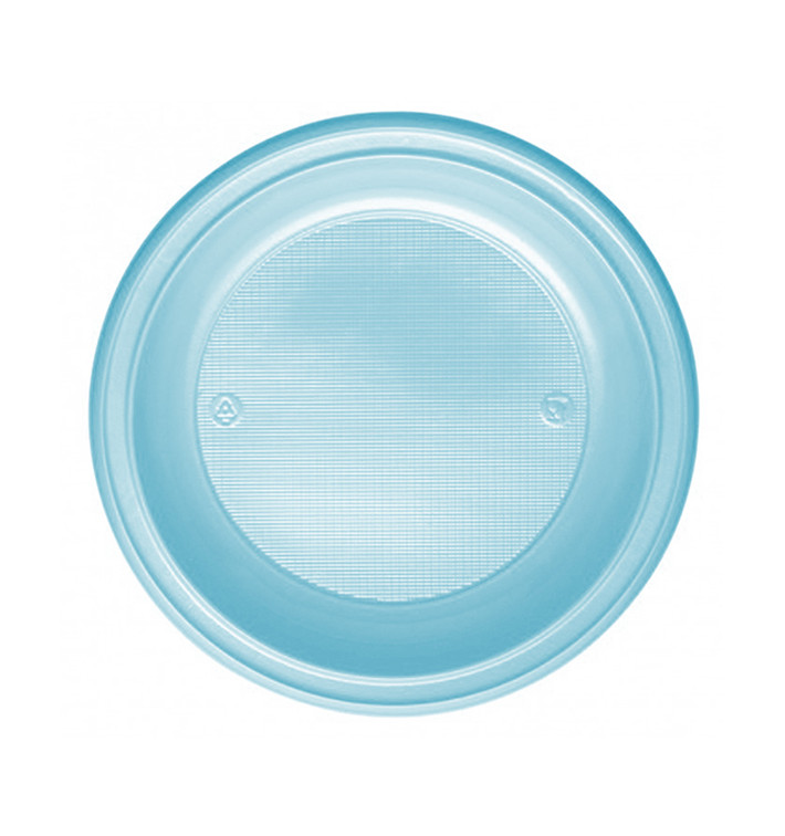 Prato Plastico PS Fundo Azul Claro Ø220mm (30 Unidades) Prato Plastico PS Fundo Azul Claro Ø220mm (30 Unidades)