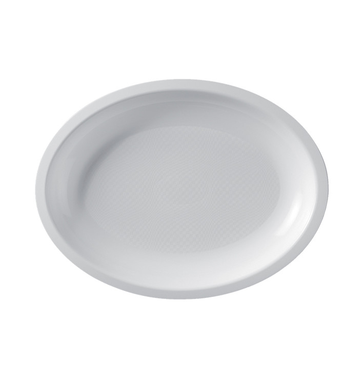 Bandeja de Plastico Oval Branco Round PP 255x190mm (50 Uds) Bandeja de Plastico Oval Branco Round PP 255x190mm (50 Uds)