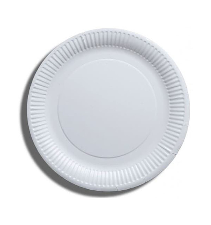 Prato de Papel Branco Biodegradaveis Ø23 cm (100 Uds) Prato de Papel Branco Biodegradaveis Ø23 cm (100 Uds)