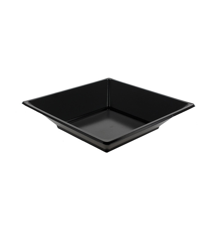 Prato Plastico Fundo Quadrado Preto 170mm (6 Uds) Prato Plastico Fundo Quadrado Preto 170mm (6 Uds)