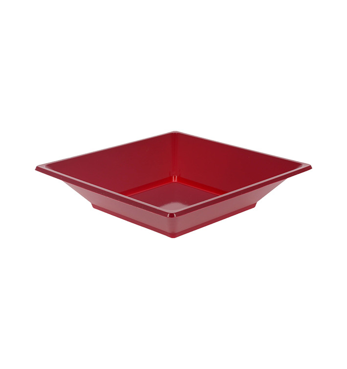 Prato Plástico Fundo Quadrado Bordeaux 170mm (25 Uds) Prato Plástico Fundo Quadrado Bordeaux 170mm (25 Uds)