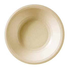 Prato de Plastico Fundo Creme Round PP Ø195mm (50 Uds)