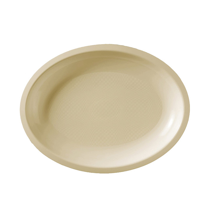 Bandeja de Plastico Oval Creme Round PP 255x190mm (600 Uds) Bandeja de Plastico Oval Creme Round PP 255x190mm (600 Uds)