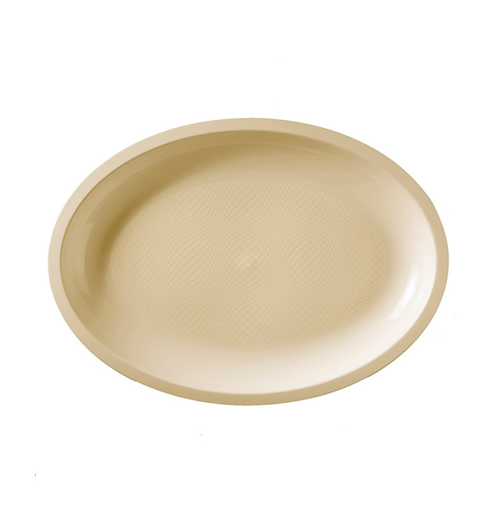Bandeja de Plastico Oval Creme Round PP 315x220mm (25 Uds) Bandeja de Plastico Oval Creme Round PP 315x220mm (25 Uds)