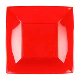 Prato Plastico Raso Vermelho Nice PP 180mm (25 Uds)