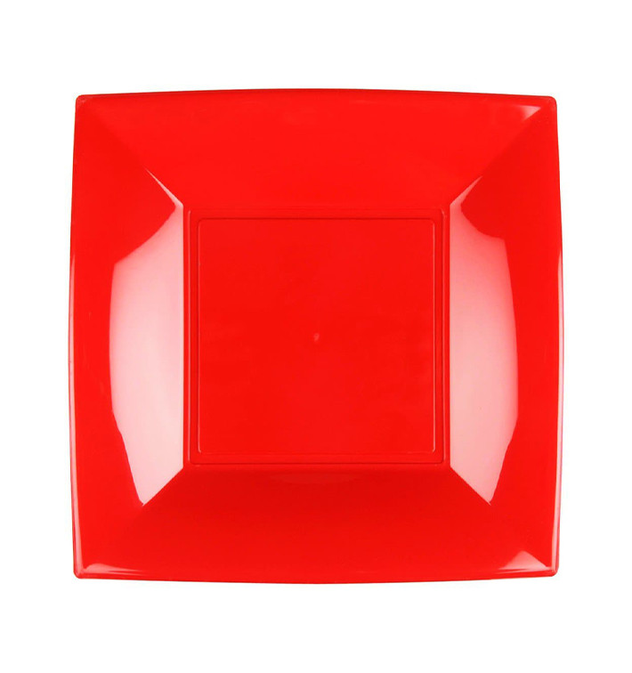 Prato Plastico Raso Vermelho Nice PP 180mm (300 Uds) Prato Plastico Raso Vermelho Nice PP 180mm (300 Uds)