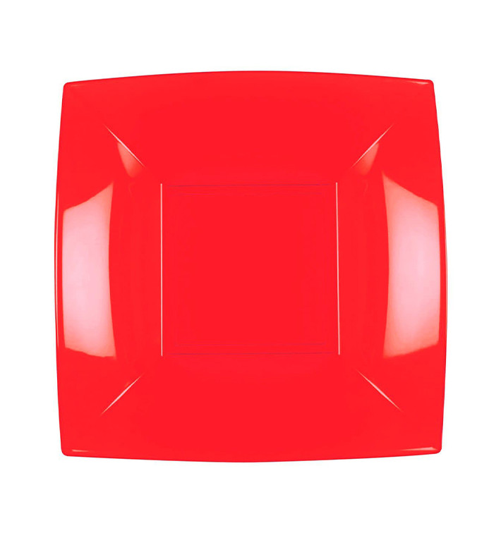 Prato Plastico Fundo Vermelho Nice PP 180mm (25 Uds) Prato Plastico Fundo Vermelho Nice PP 180mm (25 Uds)