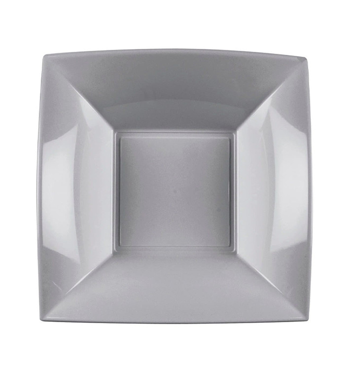 Prato Plastico Fundo Cinza Nice PP 180mm (25 Uds) Prato Plastico Fundo Cinza Nice PP 180mm (25 Uds)