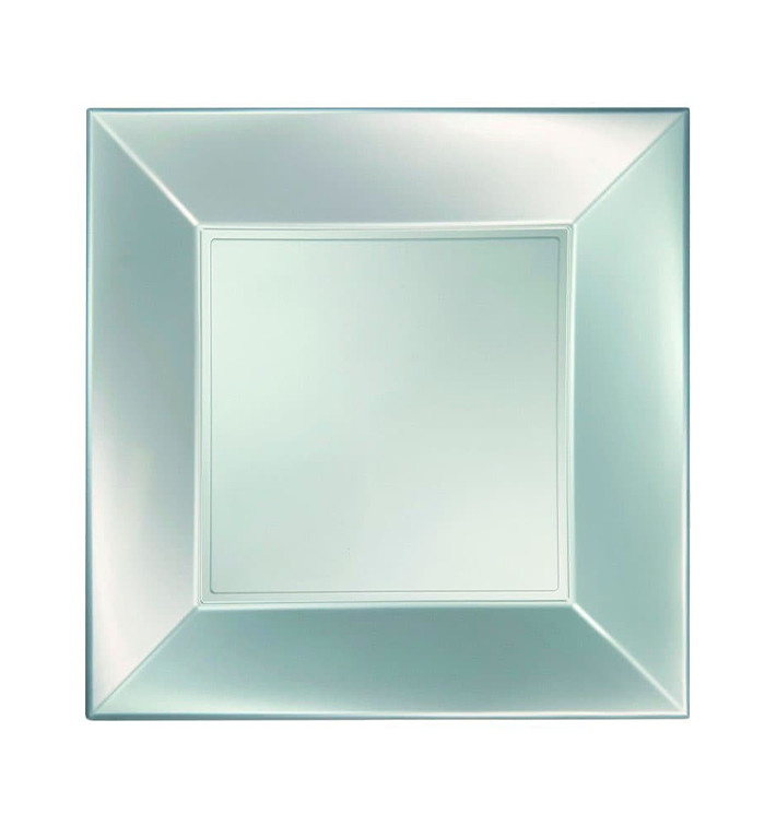 Prato Plastico Raso Prata Nice Pearl PP 230mm (25 Uds) Prato Plastico Raso Prata Nice Pearl PP 230mm (25 Uds)