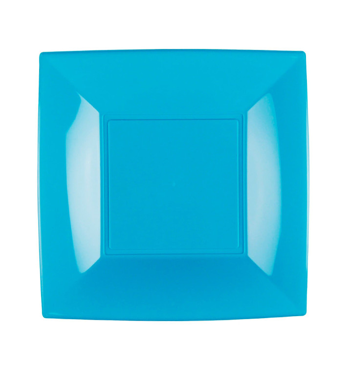 Prato Plastico Raso Turquesa Nice PP 230mm (300 Uds)