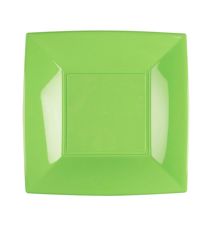 Prato Plastico Raso Verde Limão Nice PP 230mm (25 Uds) Prato Plastico Raso Verde Limão Nice PP 230mm (25 Uds)
