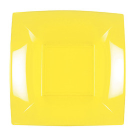 Prato Plastico Raso Amarelo Nice PP 180mm (25 Uds)