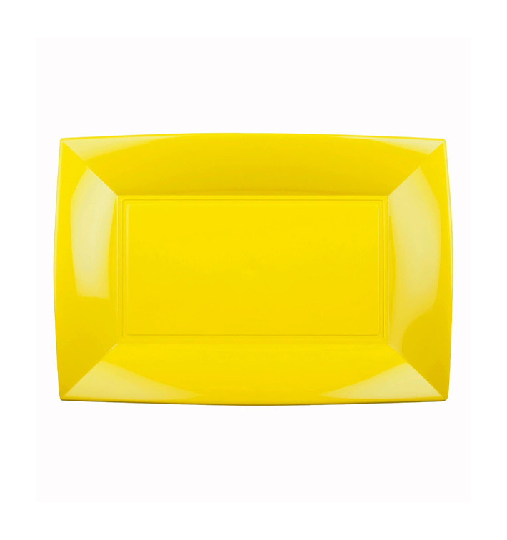 Bandeja de Plastico Amarelo Nice PP 280x190mm (12 Uds) Bandeja de Plastico Amarelo Nice PP 280x190mm (12 Uds)