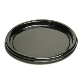 Bandeja Plastico Redonda Preto 30 cm (10 Uds)