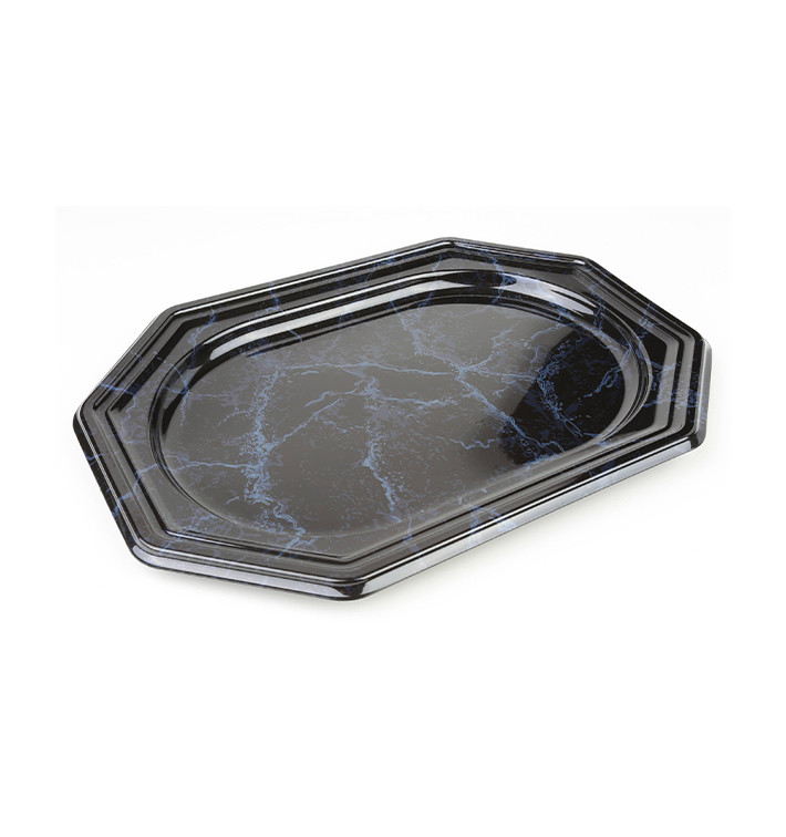 Bandeja Plastico Luxo Octog. Marmore 27x19 cm (50 Uds)