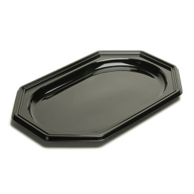 Bandeja Plastico Luxo Octog. Preto 27x19 cm (10 Uds)