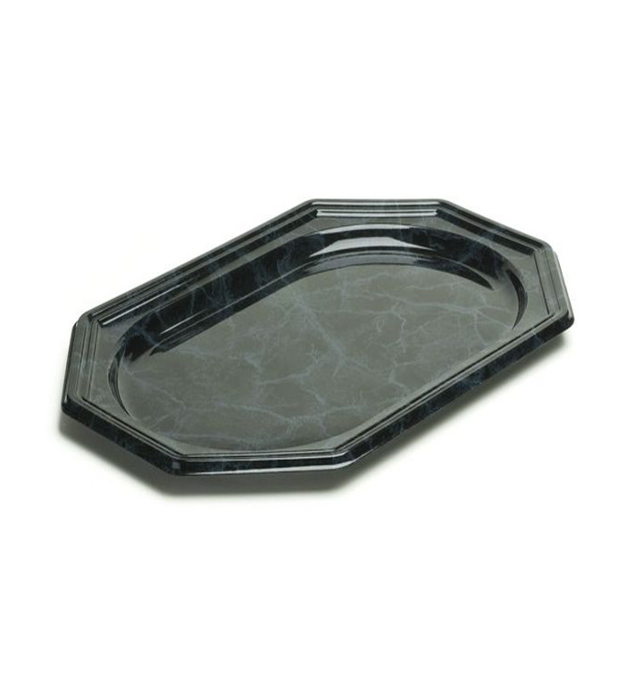 Bandeja Plastico Luxo Octog. Marmore 55x38 cm (5 Uds) Bandeja Plastico Luxo Octog. Marmore 55x38 cm (5 Uds)