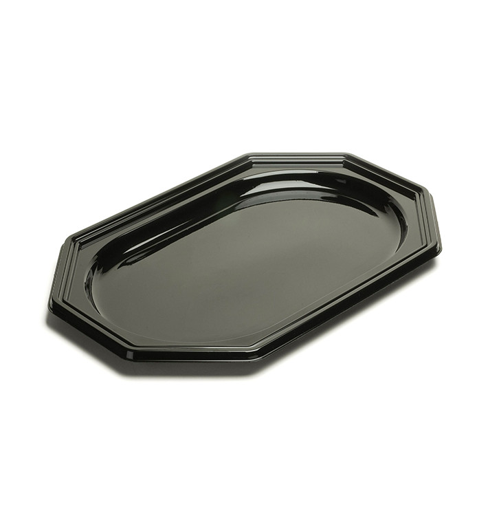 Bandeja Plastico Luxo Octog. Preto 55x38 cm (50 Uds)