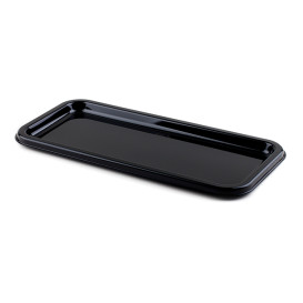 Bandeja Plastico Luxo Retang. Preto 35x16cm (10 Uds)