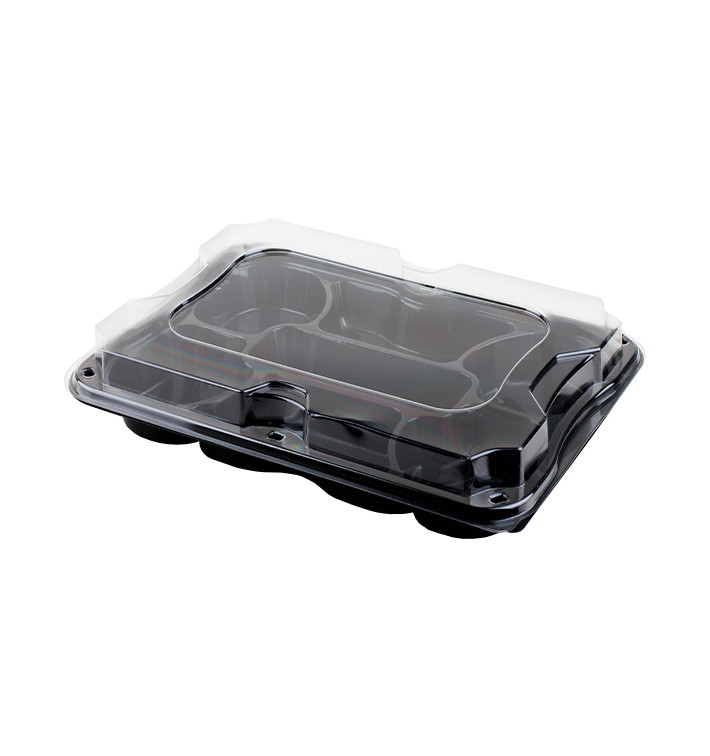 Bandeja Plastico Luxo 7 C. Preto Tapa 35x24cm (25 Uds) Bandeja Plastico Luxo 7 C. Preto Tapa 35x24cm (25 Uds)