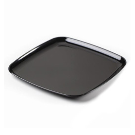 Bandeja Plastico Rigido Quadrada Preto 27x27cm (5 Uds)