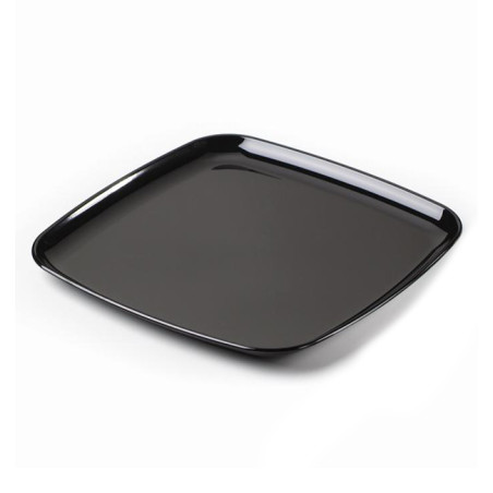 Bandeja Plastico Rigido Quadrada Preto 27x27cm (5 Uds)