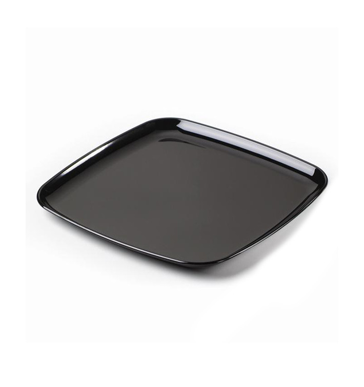 Bandeja Plastico Rigido Quadrada Preto 35x35cm (25 Uds) Bandeja Plastico Rigido Quadrada Preto 35x35cm (25 Uds)