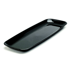 Bandeja Plastico Rigido Retang. Preto 17x45cm (25 Uds)