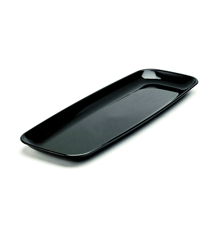 Bandeja Plastico Rigido Retang. Preto 17x45cm (25 Uds) Bandeja Plastico Rigido Retang. Preto 17x45cm (25 Uds)