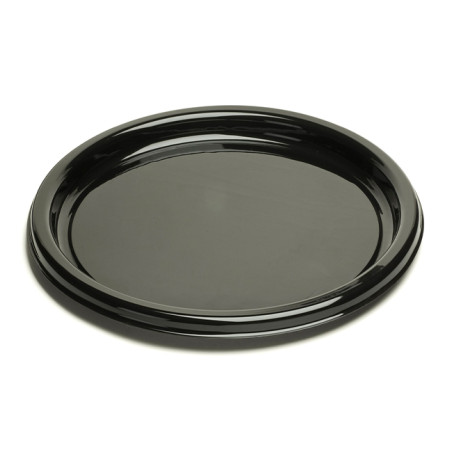 Prato Plastico Redondo Preto 26cm (25 Uds)