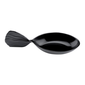 Colher Degustação Single-Dose Fish Preto 120 mm (30 Unidades)