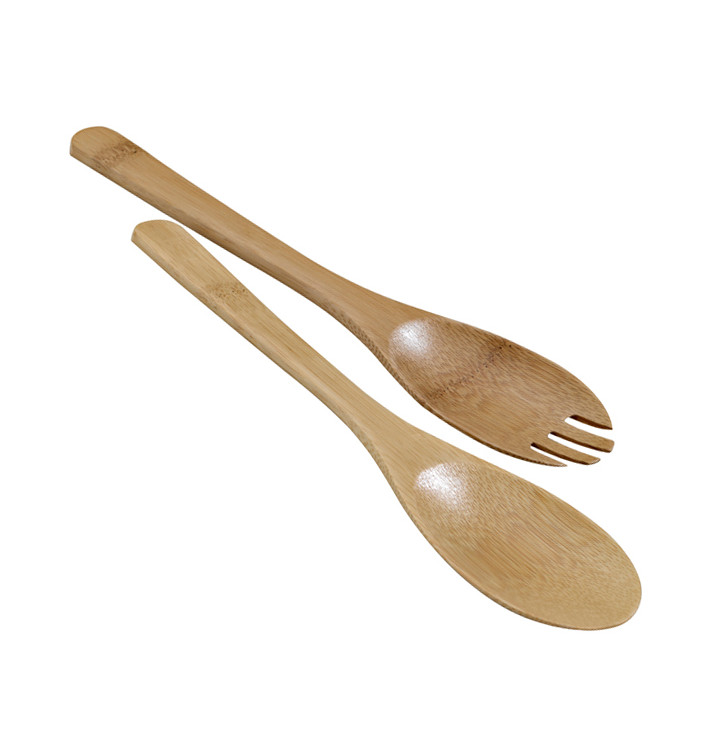 Talheres em Bambu para salada 25cm (50 Uds) Talheres em Bambu para salada 25cm (50 Uds)
