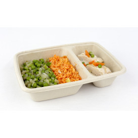 Embalagem Cana-de-açúcar 2 C com tampas 750ml 23x16cm (15 Uds)