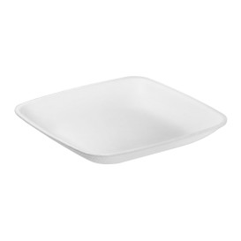 Prato cana-de-açúcar Branco 6,5x6,5cm (300 Uds)