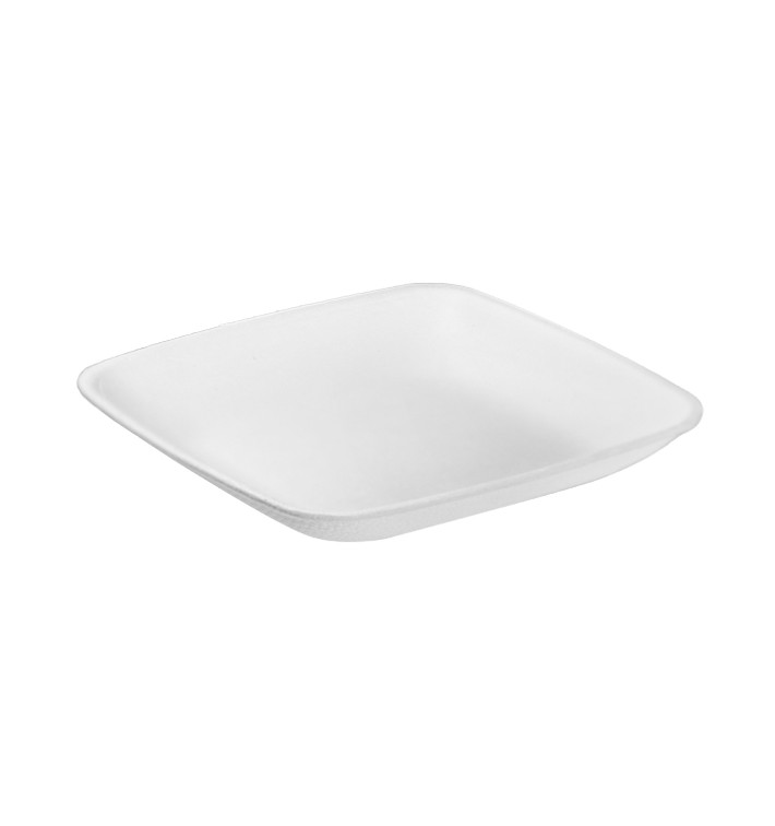 Prato cana-de-açúcar Branco 6,5x6,5cm (300 Uds) Prato cana-de-açúcar Branco 6,5x6,5cm (300 Uds)