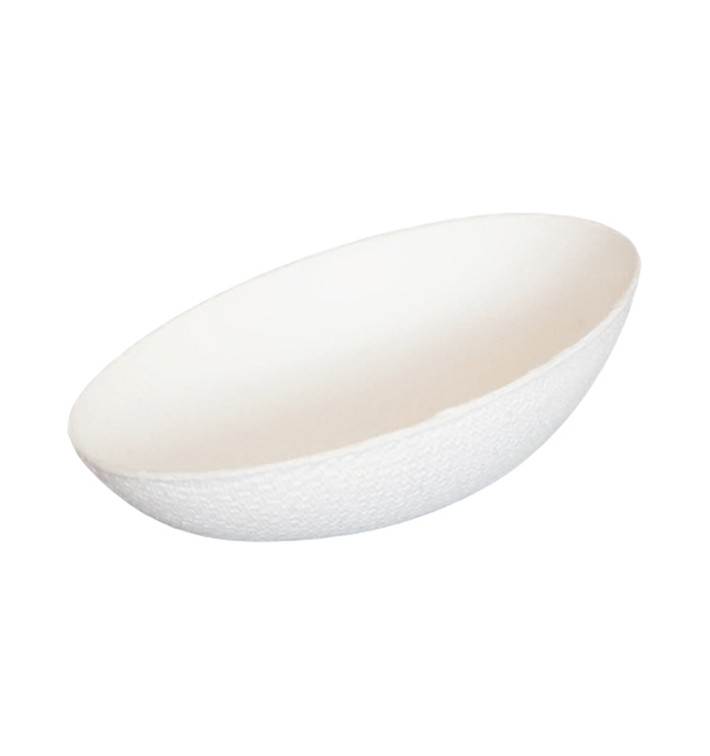 Mini Prato Cana de Açúcar Ovalado Branco 8x5cm (50 Uds) Mini Prato Cana de Açúcar Ovalado Branco 8x5cm (50 Uds)