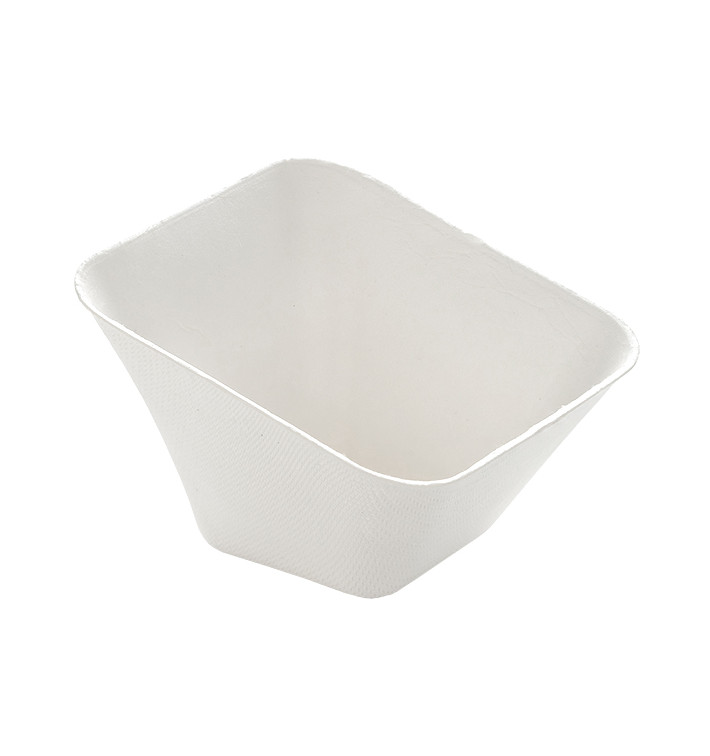 Mini Tigela Cana de Açúcar Quadrada Branco 90ml (600 Uds) Mini Tigela Cana de Açúcar Quadrada Branco 90ml (600 Uds)