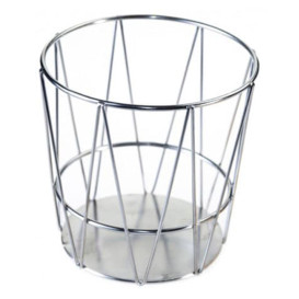 Cesta Redonda en Aço Prata Ø115x115mm (1 Ud)