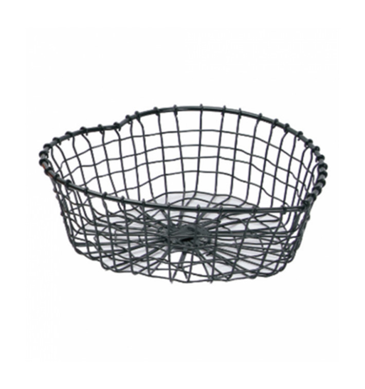 Cesta Coração en Aço Preto 280x270x90mm (6 Uds) Cesta Coração en Aço Preto 280x270x90mm (6 Uds)