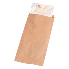 Envelopes de Talheres Kraft 9x24cm (125 Uds)