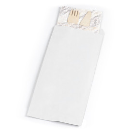 Envelopes de Talheres Branco 9x24cm (125 Uds)