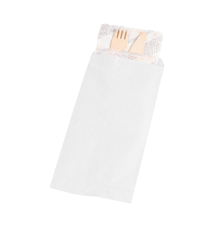 Envelopes de Talheres Branco 11x24cm (1000 Uds) Envelopes de Talheres Branco 11x24cm (1000 Uds)